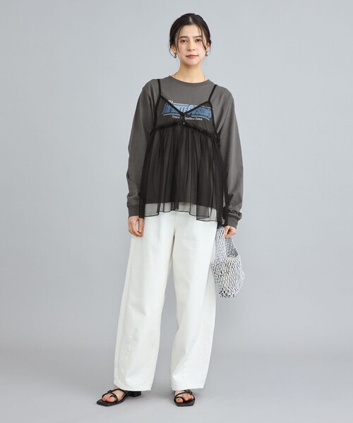 coen（コーエン）の「チュールキャミ付きロックTシャツ（Tシャツ/カットソー・レディース・オフホワイト/ダークグレー/その他2/その他1・L/M）」の7枚目の写真