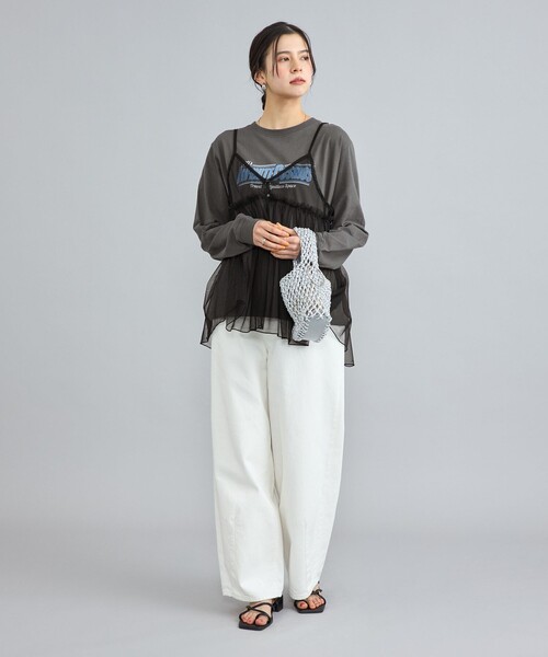 coen（コーエン）の「チュールキャミ付きロックTシャツ（Tシャツ/カットソー・レディース・オフホワイト/ダークグレー/その他2/その他1・L/M）」の8枚目の写真