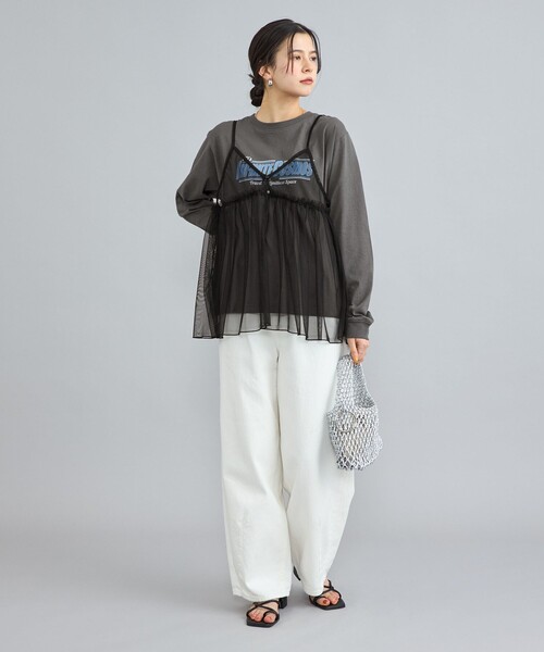 coen（コーエン）の「チュールキャミ付きロックTシャツ（Tシャツ/カットソー・レディース・オフホワイト/ダークグレー/その他2/その他1・L/M）」の10枚目の写真