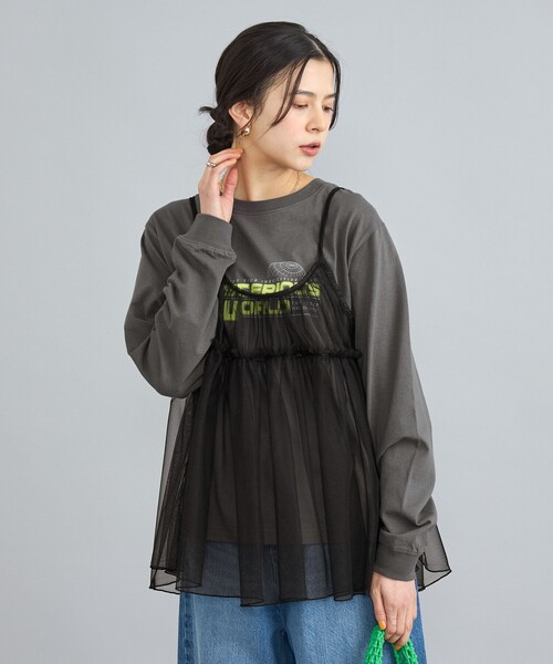 coen（コーエン）の「チュールキャミ付きロックTシャツ（Tシャツ/カットソー・レディース・オフホワイト/ダークグレー/その他2/その他1・L/M）」の21枚目の写真