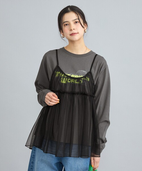 coen（コーエン）の「チュールキャミ付きロックTシャツ（Tシャツ/カットソー・レディース・オフホワイト/ダークグレー/その他2/その他1・L/M）」の22枚目の写真