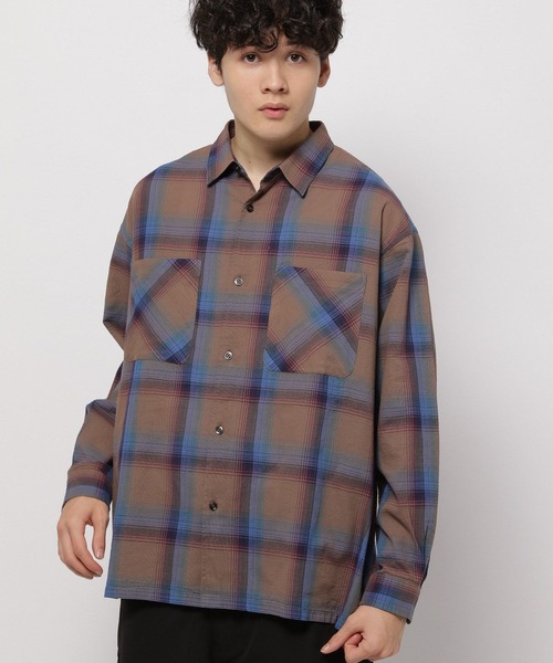 niko and...（ニコアンド）の「オンブレーチェックカラミシャツ（シャツ/ブラウス・メンズ・ベージュ/ブラック/アイボリー/ネイビー・MEDIUM/LARGE）」の17枚目の写真