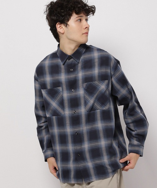 niko and...（ニコアンド）の「オンブレーチェックカラミシャツ（シャツ/ブラウス・メンズ・ベージュ/ブラック/アイボリー/ネイビー・MEDIUM/LARGE）」の20枚目の写真