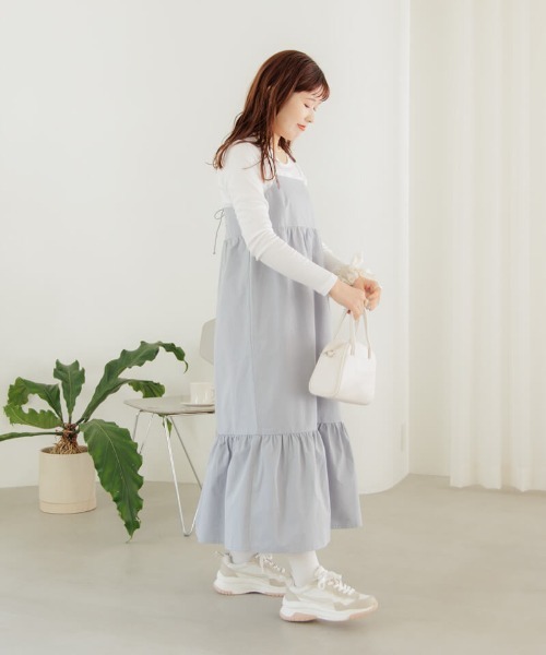 flower（フラワー）の「リボンエンブロイダリーエルエス（Tシャツ/カットソー・レディース・ブルー/ホワイト・FREE）」の7枚目の写真