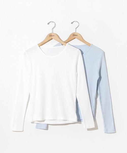 flower（フラワー）の「リボンエンブロイダリーエルエス（Tシャツ/カットソー・レディース・ブルー/ホワイト・FREE）」の11枚目の写真