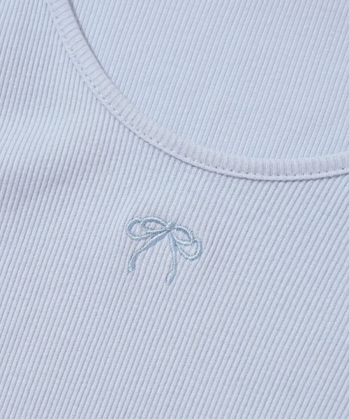 flower（フラワー）の「リボンエンブロイダリーエルエス（Tシャツ/カットソー・レディース・ブルー/ホワイト・FREE）」の16枚目の写真