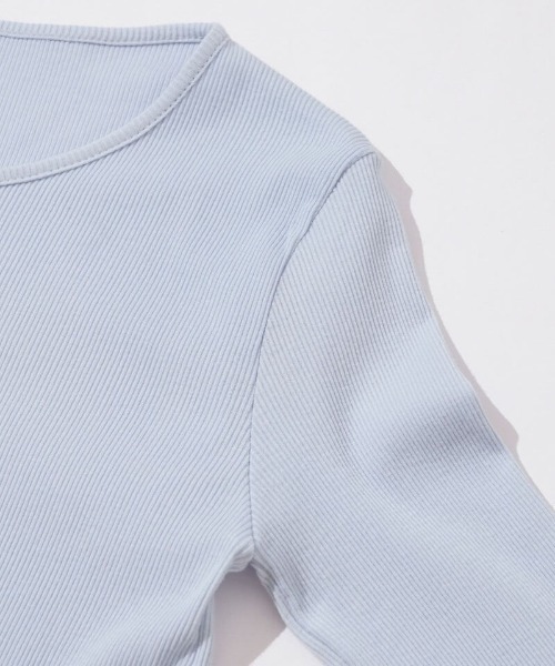 flower（フラワー）の「リボンエンブロイダリーエルエス（Tシャツ/カットソー・レディース・ブルー/ホワイト・FREE）」の17枚目の写真