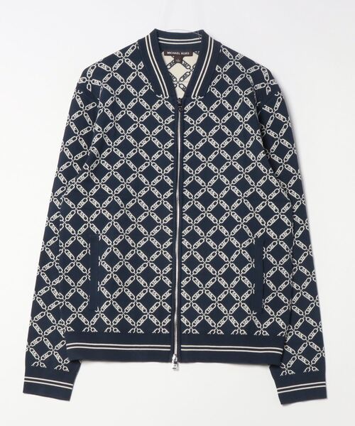 Michael Kors ロゴ入りジャケット 公式アウトレット】ストレッチニット ロゴテープ ジップアップ