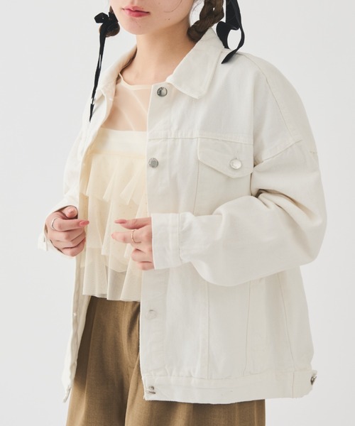paravion（パラビオン）の「ベーシックGジャン（デニムジャケット・レディース・アイボリー・FREE）」の2枚目の写真