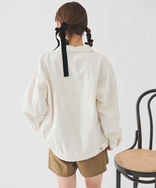 paravion（パラビオン）の「ベーシックGジャン（デニムジャケット・レディース・アイボリー・FREE）」の6枚目の写真