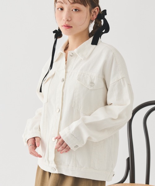 paravion（パラビオン）の「ベーシックGジャン（デニムジャケット・レディース・アイボリー・FREE）」の9枚目の写真