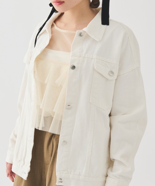 paravion（パラビオン）の「ベーシックGジャン（デニムジャケット・レディース・アイボリー・FREE）」の13枚目の写真