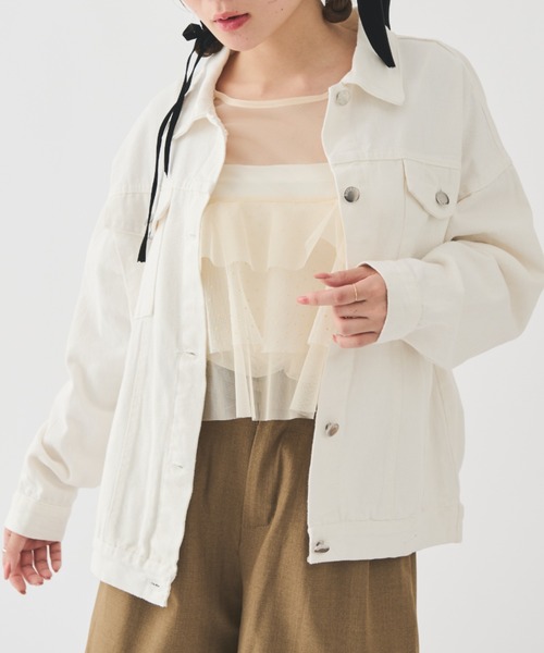 paravion（パラビオン）の「ベーシックGジャン（デニムジャケット・レディース・アイボリー・FREE）」の22枚目の写真