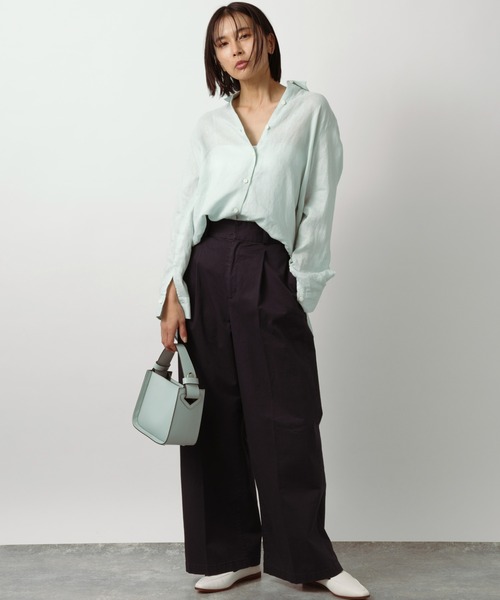 BARNYARDSTORM（バンヤードストーム）の「BARNYARDSTORM / タックワイドパンツ（チノパンツ・レディース・ベージュ/ネイビー・S/M/L）」の21枚目の写真