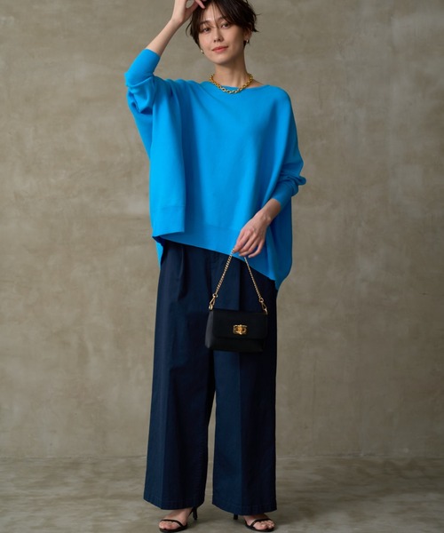 BARNYARDSTORM（バンヤードストーム）の「BARNYARDSTORM / タックワイドパンツ（チノパンツ・レディース・ベージュ/ネイビー・S/M/L）」の9枚目の写真