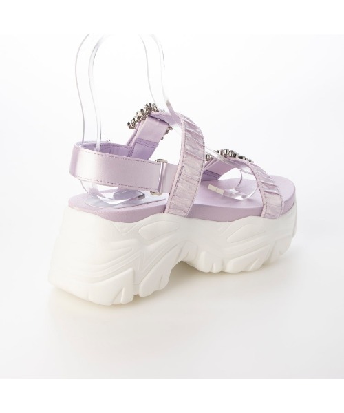 Mafmof(マフモフ)の「Mafmof(マフモフ)7.5cm厚底ソールビジュー×ギャザーベルトスポーツサンダル(サンダル・レディース・パープル/ホワイト/グレー/ブラック・L/M/LL/S)」の20枚目の写真