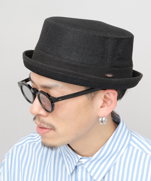 Ruben（ルーベン）の「フェイクリネン ポークパイハット（ハット・メンズ・グレー/ベージュ/ブラック/ブラウン・FREE）」の2枚目の写真