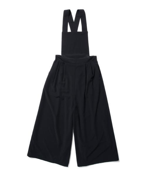 Ray BEAMS(レイビームス)の「Ray BEAMS / ワイド クロップド サロペット(つなぎ/オールインワン・レディース・ブラック/ネイビー・0/1)」の3枚目の写真