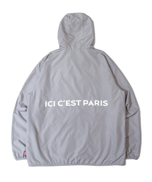 PARIS SAINT-GERMAIN（パリサンジェルマン）の「PSG-EMBROIDERY & PRINT LOGO WIND JACKET（ナイロンジャケット・メンズ・グレー/ブラック・L/XL/M）」の6枚目の写真