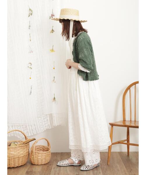 Samansa Mos2（サマンサ モスモス）の「透かし編みフリルカーディガン