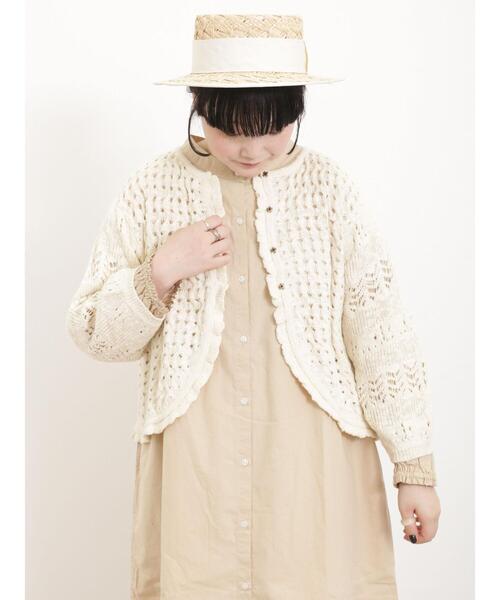 Samansa Mos2（サマンサ モスモス）の「透かし編みフリルカーディガン（カーディガン/ボレロ・レディース・グリーン/キナリ/ブラック・F）」の19枚目の写真