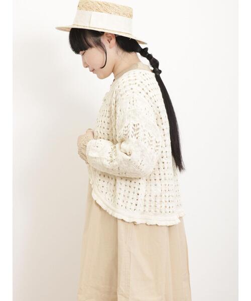 Samansa Mos2（サマンサ モスモス）の「透かし編みフリルカーディガン（カーディガン/ボレロ・レディース・グリーン/キナリ/ブラック・F）」の21枚目の写真