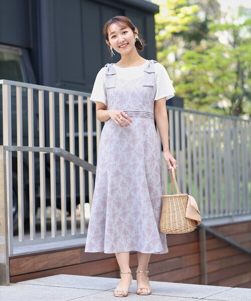 couture brooch（クチュールブローチ）の「◆【肩紐調節可能/ドットor花柄】アソートキャミワンピース（ワンピース・レディース・ライトグレー系/ホワイト系3/ブラック系・38/40/36/42）」の16枚目の写真