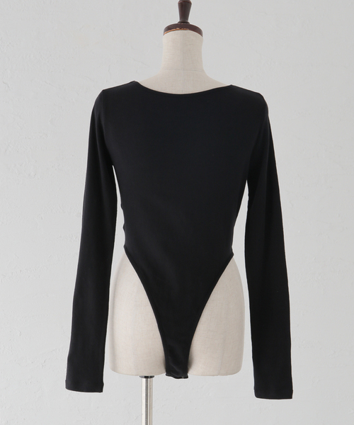 U by SPICK&SPAN(ユーバイスピックアンドスパン)の「ベアテンジクボディスーツ(Tシャツ/カットソー・レディース・ブラック・FREE)」の3枚目の写真