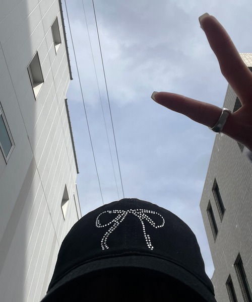 RiLi(リリ)の「リボンビジューキャップ【RL】(キャップ・レディース・ホワイト/アイボリー/ブラック・FREE)」の17枚目の写真