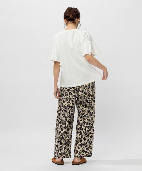 BACK NUMBER（バックナンバー）の「BACK NUMBER(バックナンバー)フレア袖レース付き半袖トップス（Tシャツ/カットソー・レディース・ホワイト/ブラック・M/L/XL）」の11枚目の写真