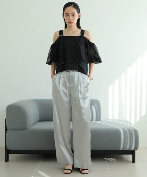 LADYMADE（レディメイド）の「メッシュバルーンスリーブキャミトップス（シャツ/ブラウス・レディース・ベージュ/ブラック・FREE）」の11枚目の写真