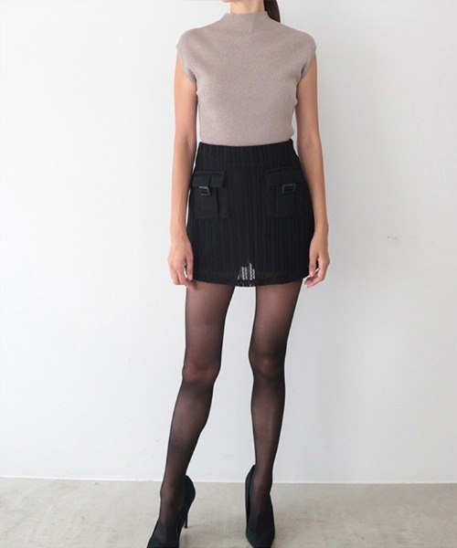 AMBIENT（アンビエント）の「ラメフレンチスリーブリブニット（ニット/セーター・レディース・グレー/ブラック/ホワイト/レッド/モカ/ベージュ/ダークグレー・FREE）」の17枚目の写真