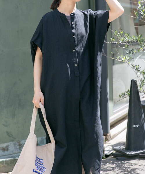 FORK&SPOON（フォークアンドスプーン）の「FORK&SPOON　リネンレーヨンシャツワンピース（ワンピース・レディース・ストライプ/ブラック・1）」の8枚目の写真