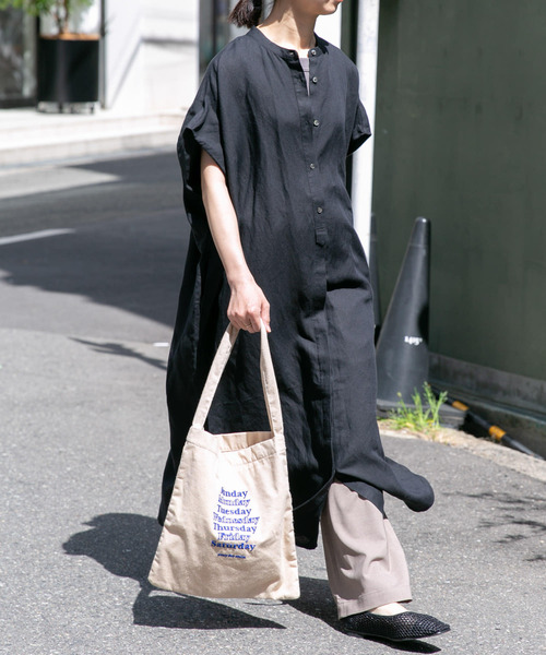 FORK&SPOON（フォークアンドスプーン）の「FORK&SPOON　リネンレーヨンシャツワンピース（ワンピース・レディース・ストライプ/ブラック・1）」の9枚目の写真