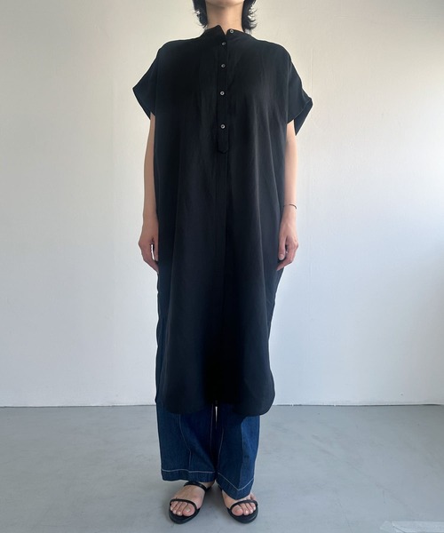 FORK&SPOON（フォークアンドスプーン）の「FORK&SPOON　リネンレーヨンシャツワンピース（ワンピース・レディース・ストライプ/ブラック・1）」の17枚目の写真