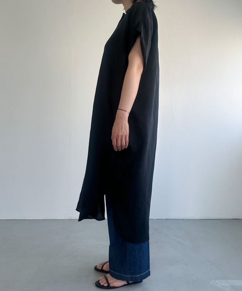 FORK&SPOON（フォークアンドスプーン）の「FORK&SPOON　リネンレーヨンシャツワンピース（ワンピース・レディース・ストライプ/ブラック・1）」の18枚目の写真