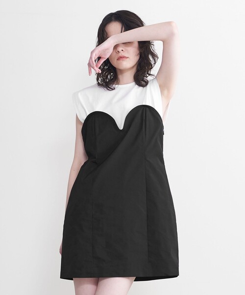 AEWEN MATOPH（イウエン マトフ）の「＜AEWEN MATOPH＞ビスチェ コンビ ミニワンピース（チュニック・レディース・ブラック/ホワイト・FREE）」の6枚目の写真