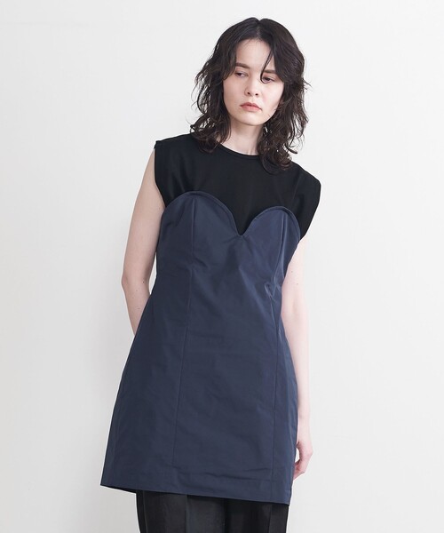 AEWEN MATOPH（イウエン マトフ）の「＜AEWEN MATOPH＞ビスチェ コンビ ミニワンピース（チュニック・レディース・ブラック/ホワイト・FREE）」の5枚目の写真