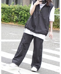 Jayne K（ジェーンケー）の「【Jayne K/ジェーン・ケー】ワイドテーパードシルエットテックナイロン裏メッシュパンツ/撥水 ストリート アウトドア ユニセックス（その他パンツ）」
