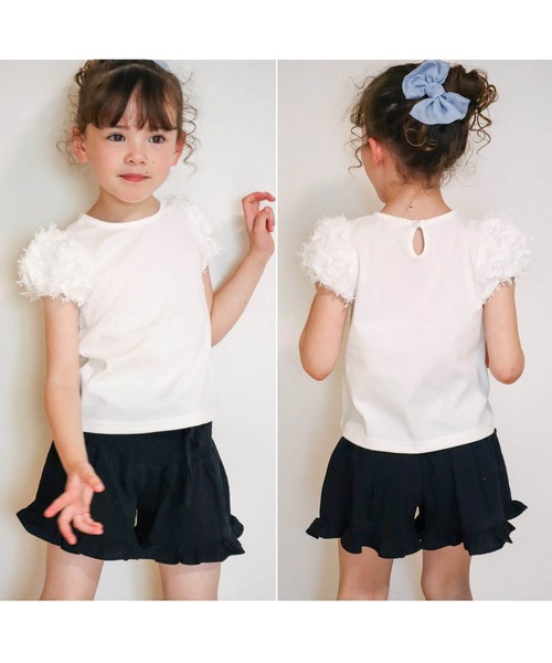 anana パフスリーブ ホワイト長袖Tシャツ ♡さま専用 肩あき長袖Tシャツ(120cm オフ ホワイト): ジュニア - ナルミヤ