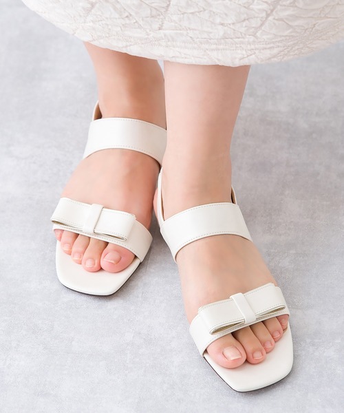 リボンダブルベルトバックバンドサンダル【Made in Japan】(113-32807)JELLY BEANS(ジェリービーンズ)