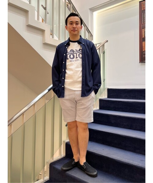 【セール】◆オンラインストア限定◆SS24 LOGO Series コットン ロゴプリント リンガーＴシャツ（Tシャツ/カットソー）｜BROOKS BROTHERS（ブルックスブラザーズ）