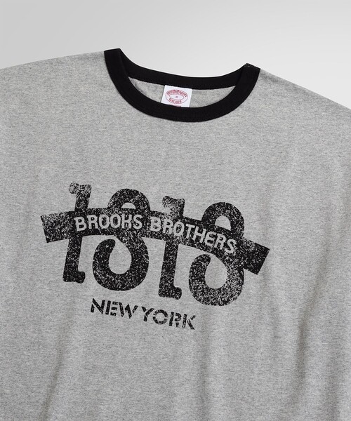 【セール】◆オンラインストア限定◆SS24 LOGO Series コットン ロゴプリント リンガーＴシャツ（Tシャツ/カットソー）｜BROOKS BROTHERS（ブルックスブラザーズ）