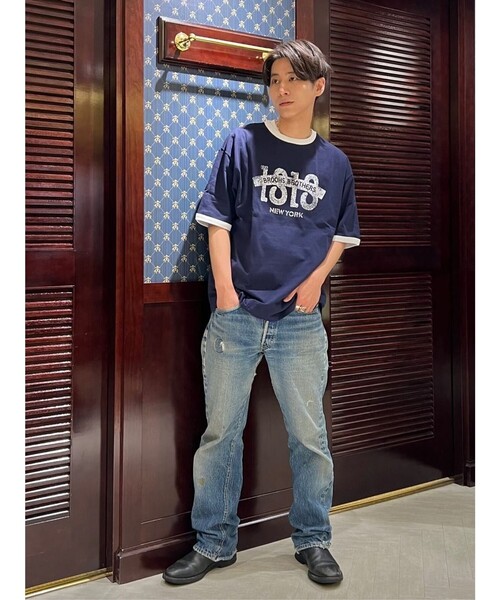 【セール】◆オンラインストア限定◆SS24 LOGO Series コットン ロゴプリント リンガーＴシャツ（Tシャツ/カットソー）｜BROOKS BROTHERS（ブルックスブラザーズ）