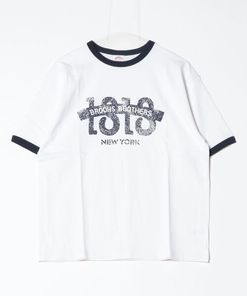 【セール】◆オンラインストア限定◆SS24 LOGO Series コットン ロゴプリント リンガーＴシャツ（Tシャツ/カットソー）｜BROOKS BROTHERS（ブルックスブラザーズ）