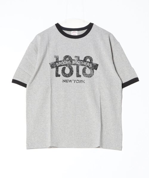 【セール】◆オンラインストア限定◆SS24 LOGO Series コットン ロゴプリント リンガーＴシャツ（Tシャツ/カットソー）｜BROOKS BROTHERS（ブルックスブラザーズ）