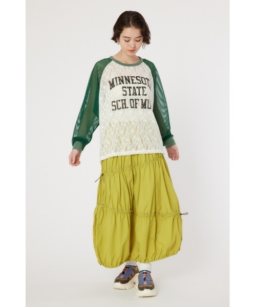 RODEO CROWNS WIDE BOWL（ロデオクラウンズワイドボウル）の「レースドッキングラグランシアートップス（Tシャツ/カットソー・レディース・ライトピンク/ダークグリーン/ネイビー・FREE）」の17枚目の写真