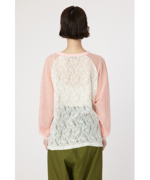 RODEO CROWNS WIDE BOWL（ロデオクラウンズワイドボウル）の「レースドッキングラグランシアートップス（Tシャツ/カットソー・レディース・ライトピンク/ダークグリーン/ネイビー・FREE）」の8枚目の写真