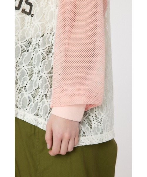 RODEO CROWNS WIDE BOWL（ロデオクラウンズワイドボウル）の「レースドッキングラグランシアートップス（Tシャツ/カットソー・レディース・ライトピンク/ダークグリーン/ネイビー・FREE）」の5枚目の写真