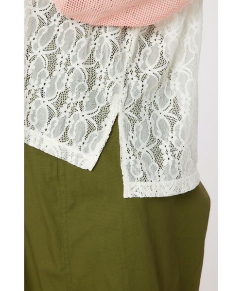 RODEO CROWNS WIDE BOWL（ロデオクラウンズワイドボウル）の「レースドッキングラグランシアートップス（Tシャツ/カットソー・レディース・ライトピンク/ダークグリーン/ネイビー・FREE）」の4枚目の写真